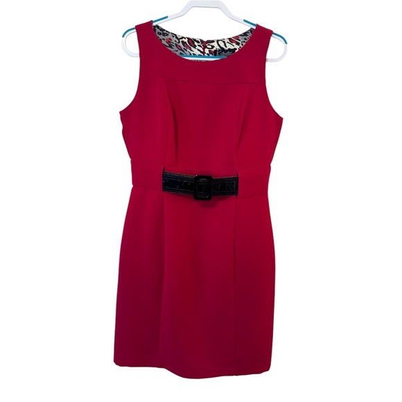 K Studio Collection Red Two-Piece Dress Suit with Shrug & Belt Size 14 - Picture 2 of 8